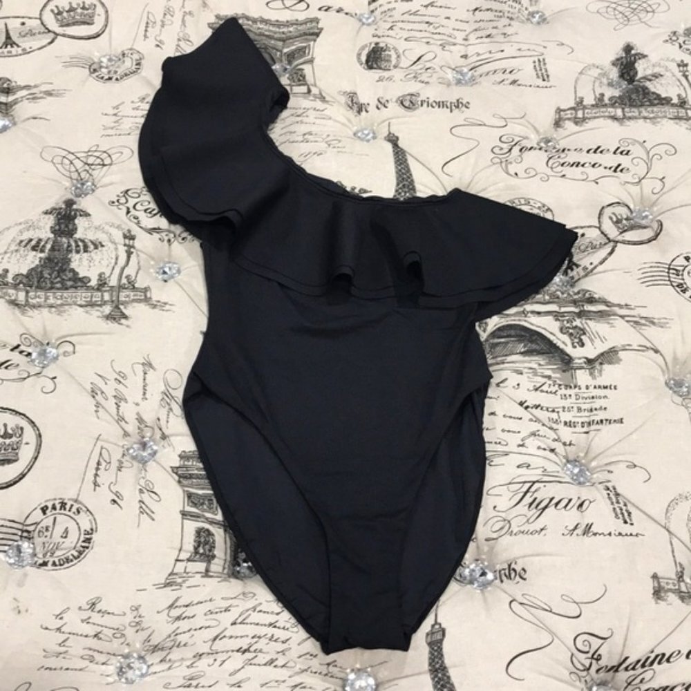 Onia Stella Asymmetrical One Shoulder Ruffled Swimsuit - Picture 3 of 8